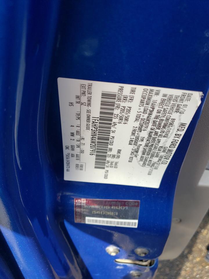 2010 Ford Focus VIN 1FAHP3HN4AW207916 Copart auction photo, all over / undercarriage damage thumbnail 12