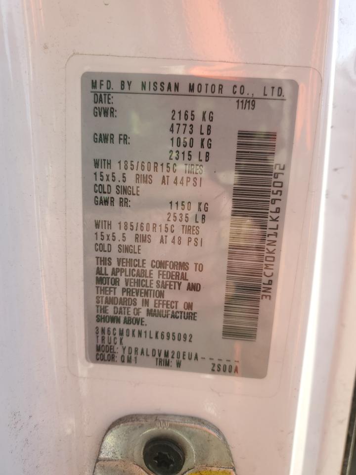 2020 Nissan NV VIN 3N6CM0KN1LK695092 Copart auction photo, rear end damage thumbnail 13