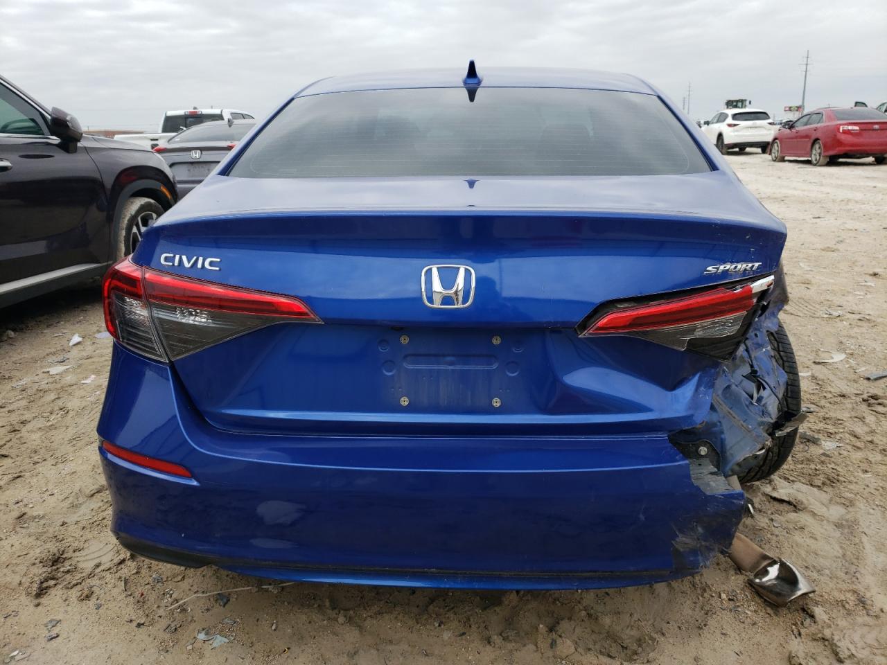 2022 Honda Civic VIN 2HGFE2F5XNH558100 Copart auction photo, rear end / minor dent/scratches damage thumbnail 6