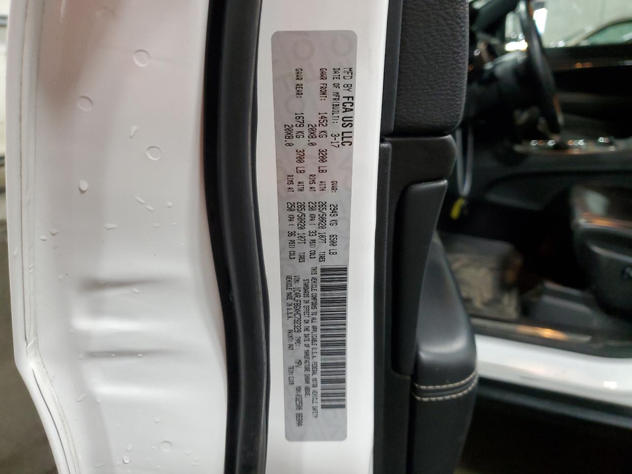 2017 Jeep Grand Cherokee VIN 1C4RJFBGXHC792329 Copart auction photo, front end damage thumbnail 14