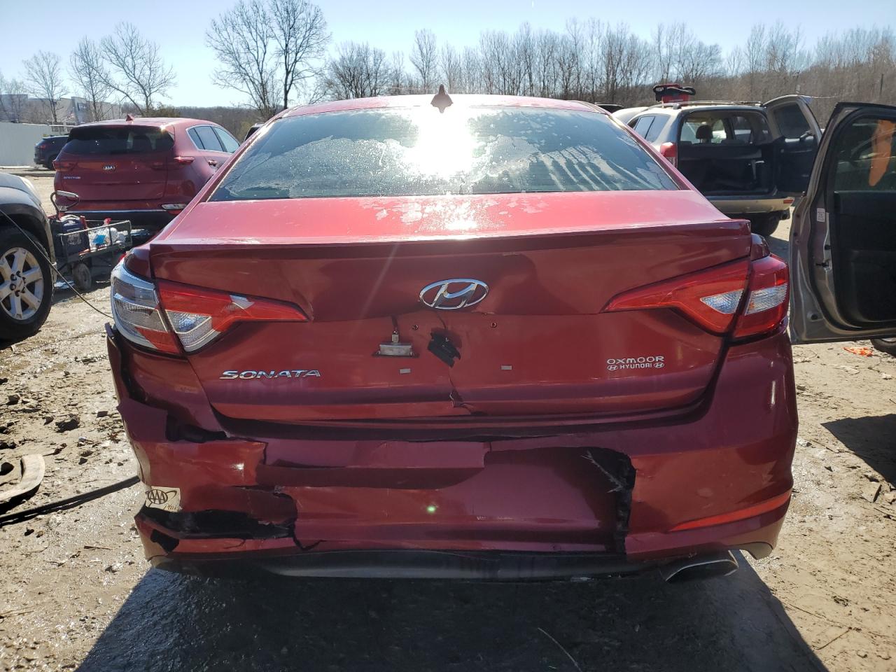 2015 Hyundai Sonata VIN 5NPE24AF7FH176615 Copart auction photo, rear end / front end damage thumbnail 6