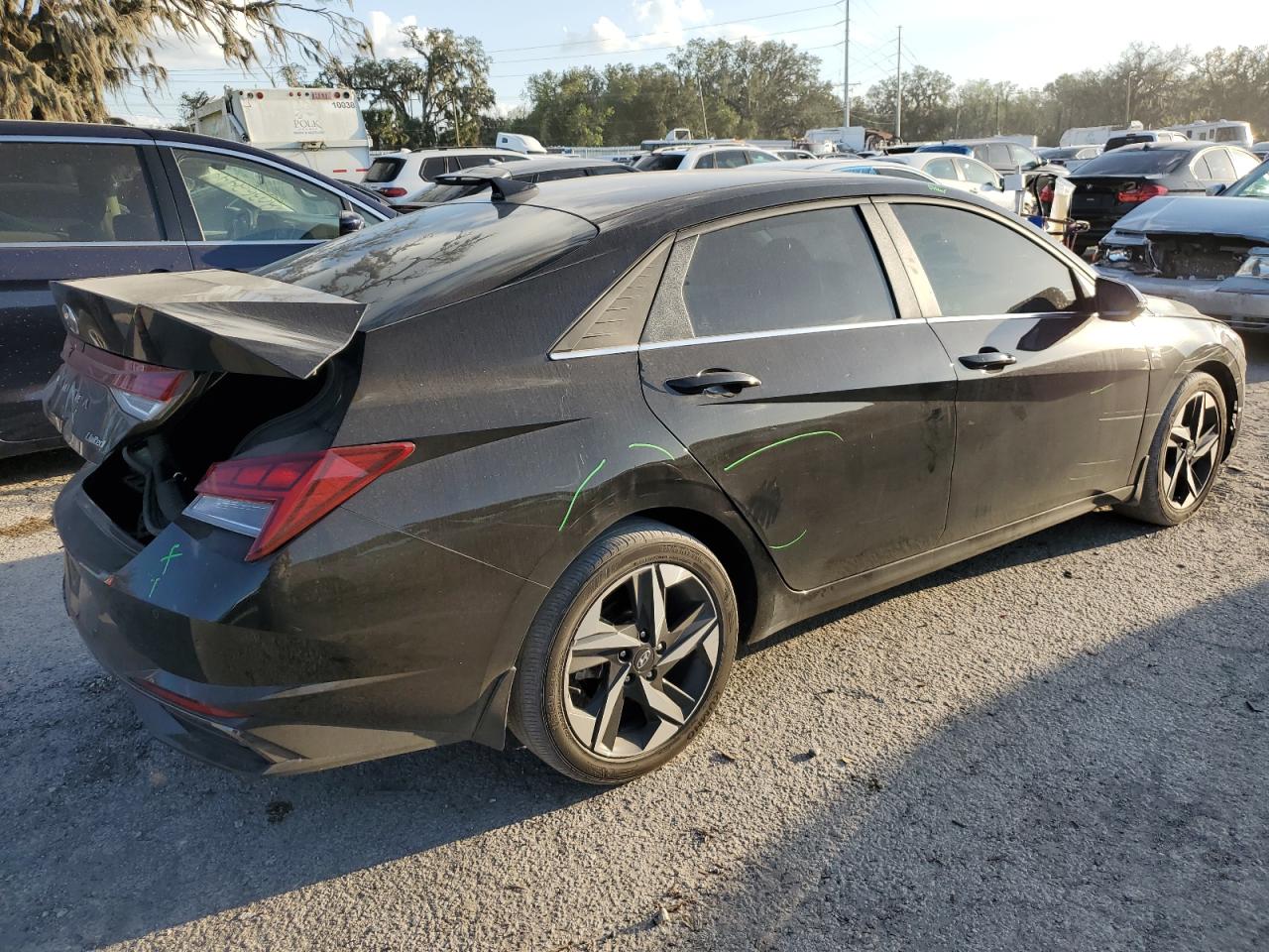 2023 Hyundai Elantra VIN 5NPLP4AG5PH114598 Copart auction photo, rear end / minor dent/scratches damage thumbnail 3