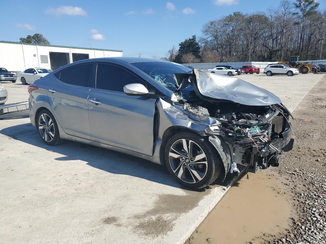 2015 Hyundai Elantra VIN KMHDH4AE8FU325679 Copart auction photo, front end / side damage thumbnail 4