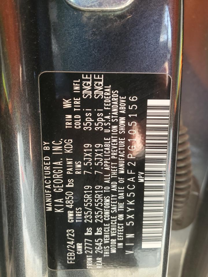 2023 KIA Sportage VIN 5XYK5CAF2PG105156 Copart auction photo, side / rear end damage thumbnail 13