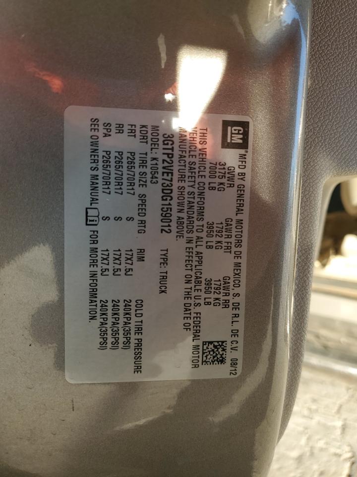 2013 GMC Sierra VIN 3GTP2VE73DG159012 Copart auction photo, all over damage thumbnail 13