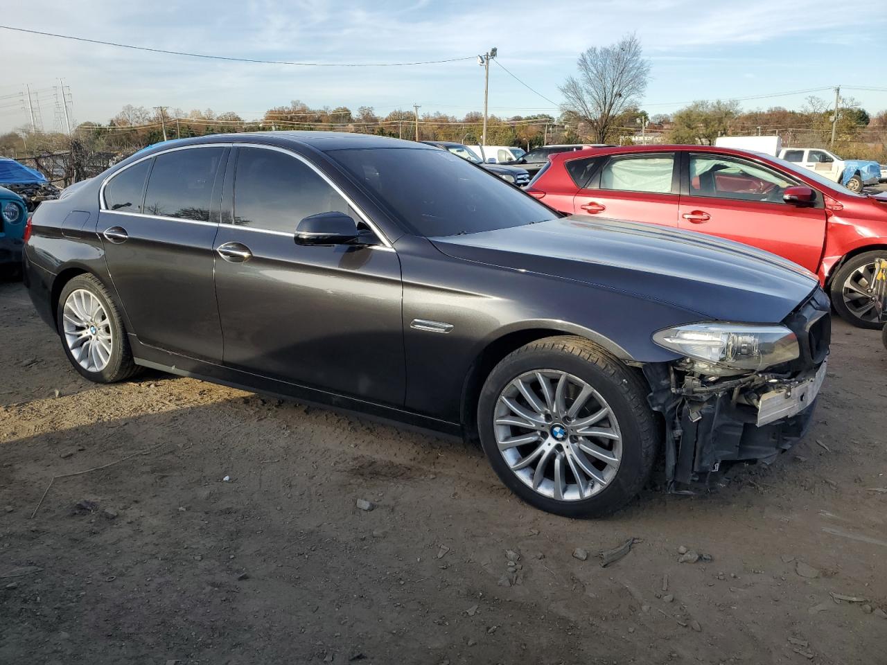 2014 BMW 5er VIN WBA5A7C58ED614102 Copart auction photo, front end / minor dent/scratches damage thumbnail 4