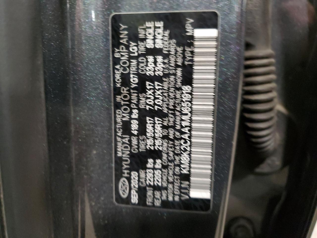 2021 Hyundai Kona VIN KM8K2CAA1MU651918 Copart auction photo, rollover damage thumbnail 13