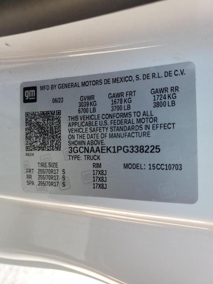 2023 Chevrolet Silverado VIN 3GCNAAEK1PG338225 Copart auction photo, front end damage thumbnail 13