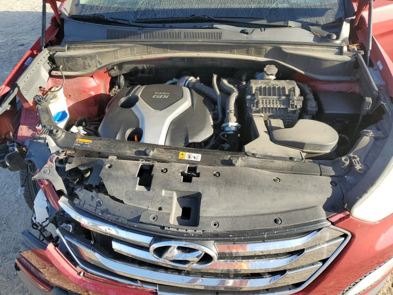2013 Hyundai Santa Fe VIN 5XYZU3LA4DG070196 Copart auction photo, front end damage thumbnail 13