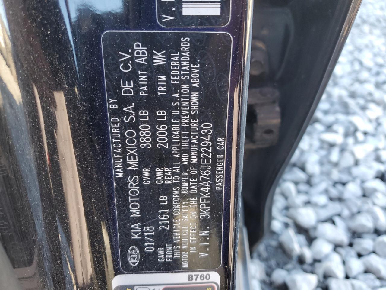 2018 KIA Forte VIN 3KPFK4A76JE229430 Copart auction photo, all over damage thumbnail 15