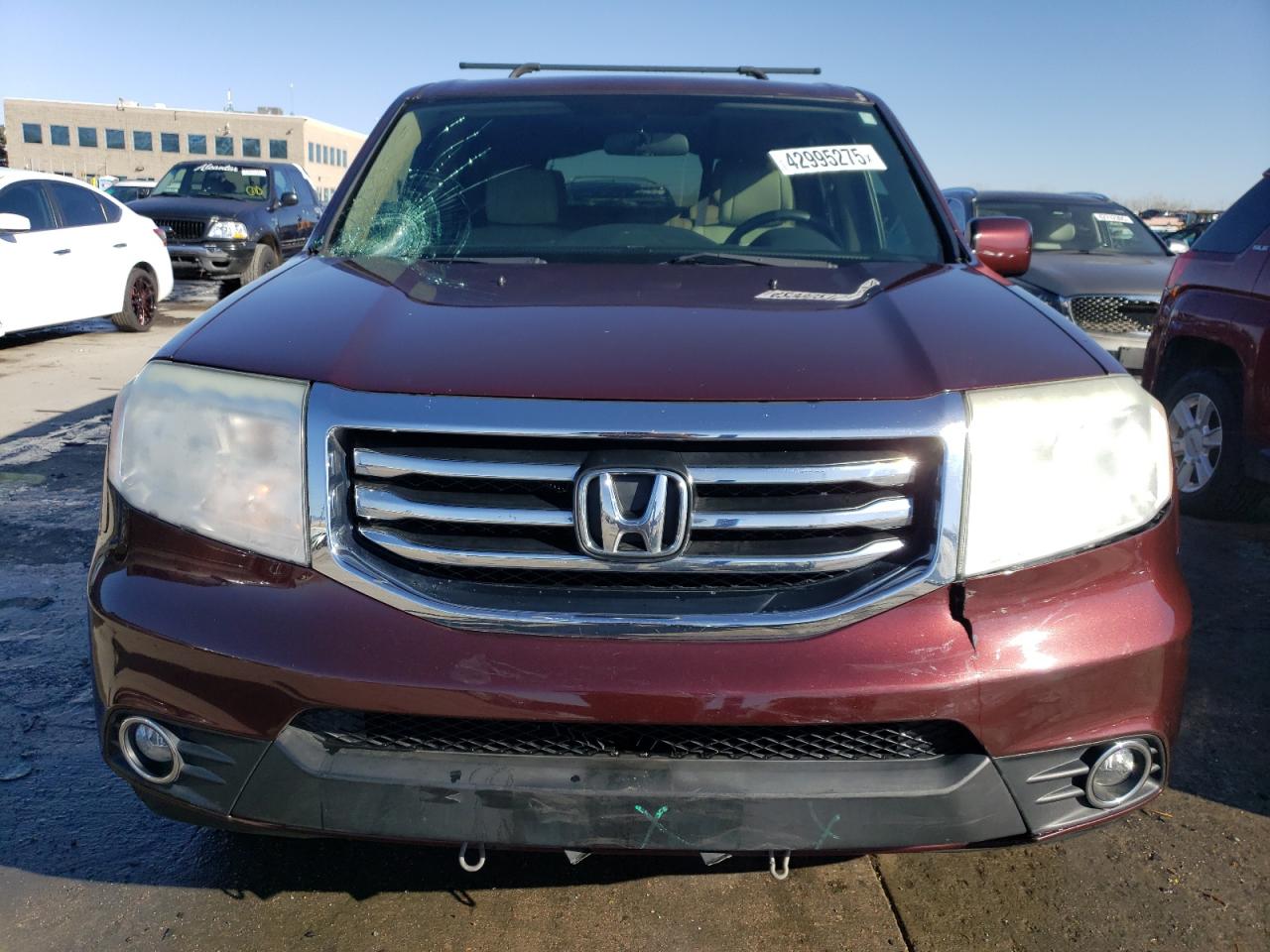 2014 Honda Pilot VIN 5FNYF4H49EB009742 Copart auction photo, front end / side damage thumbnail 5