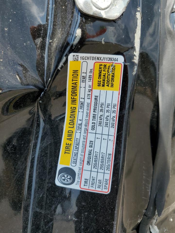 2018 Chevrolet Colorado VIN 1GCHTDENXJ1139344 Copart auction photo, front end / side damage thumbnail 12