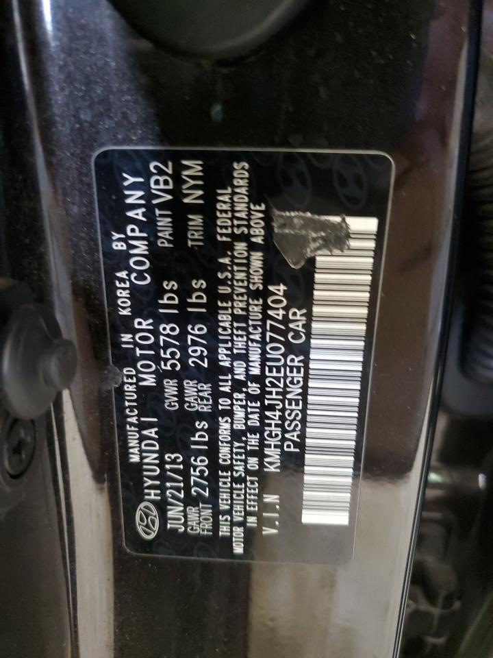 2014 Hyundai Equus VIN KMHGH4JH2EU077404 Copart auction photo, front end / minor dent/scratches damage thumbnail 13