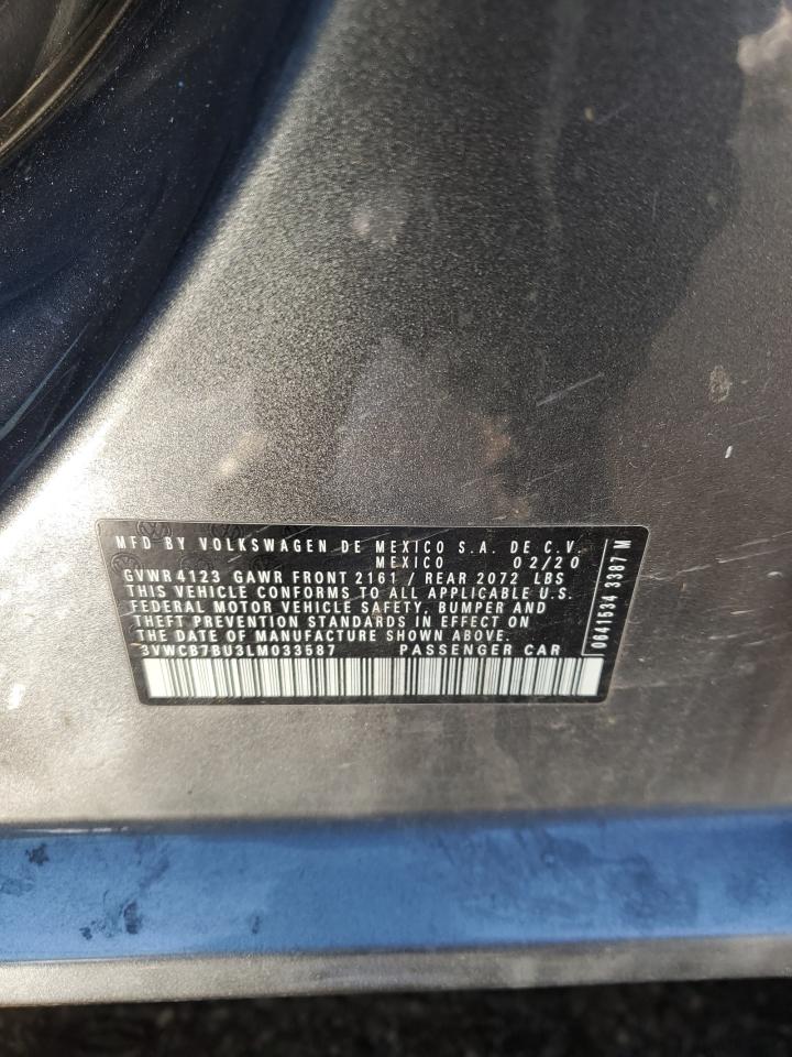 2020 Volkswagen Jetta VIN 3VWCB7BU3LM033587 Copart auction photo, front end damage thumbnail 12