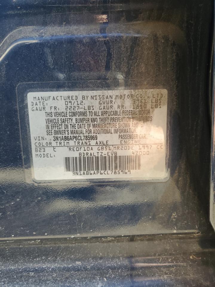 2012 Nissan Sentra VIN 3N1AB6AP6CL785969 Copart auction photo, front end damage thumbnail 12