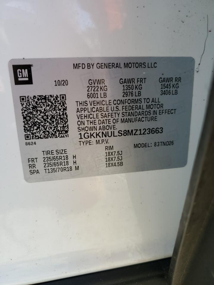 2021 GMC Acadia VIN 1GKKNULS8MZ123663 Copart auction photo, all over damage thumbnail 13