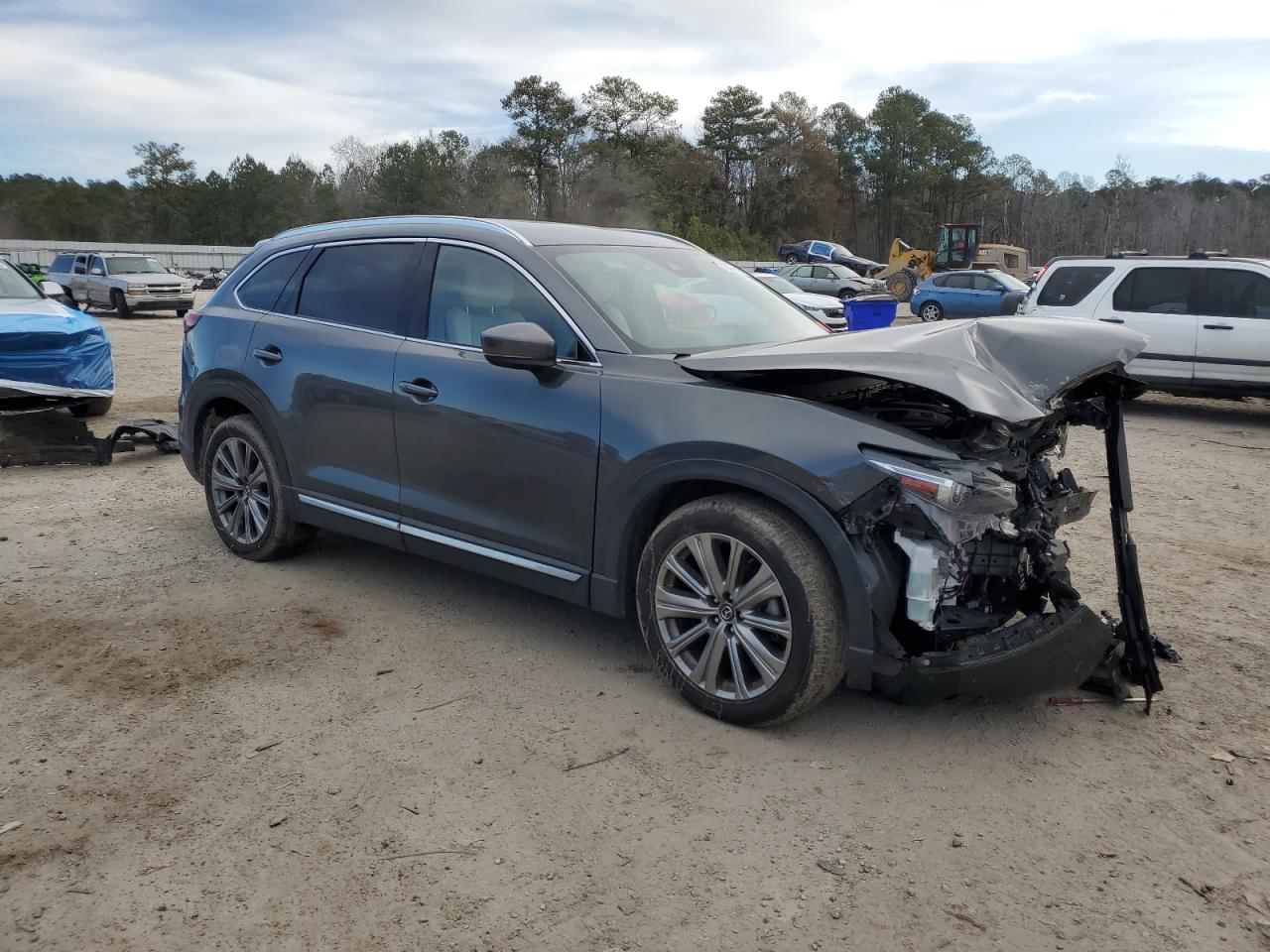 2023 Mazda CX-9 VIN JM3TCBEY2P0642851 Copart auction photo, front end / side damage thumbnail 4