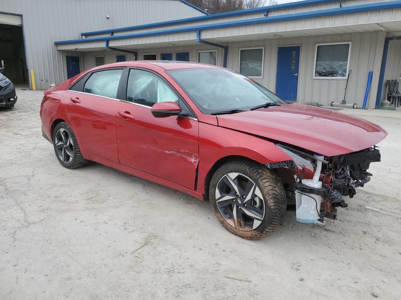 2021 Hyundai Elantra VIN 5NPLN4AG6MH006931 Copart auction photo, front end / side damage thumbnail 4