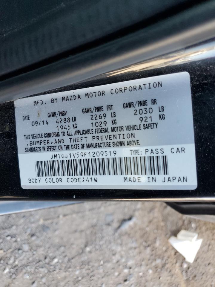 2015 Mazda 6 VIN JM1GJ1V59F1209519 Copart auction photo, front end damage thumbnail 15