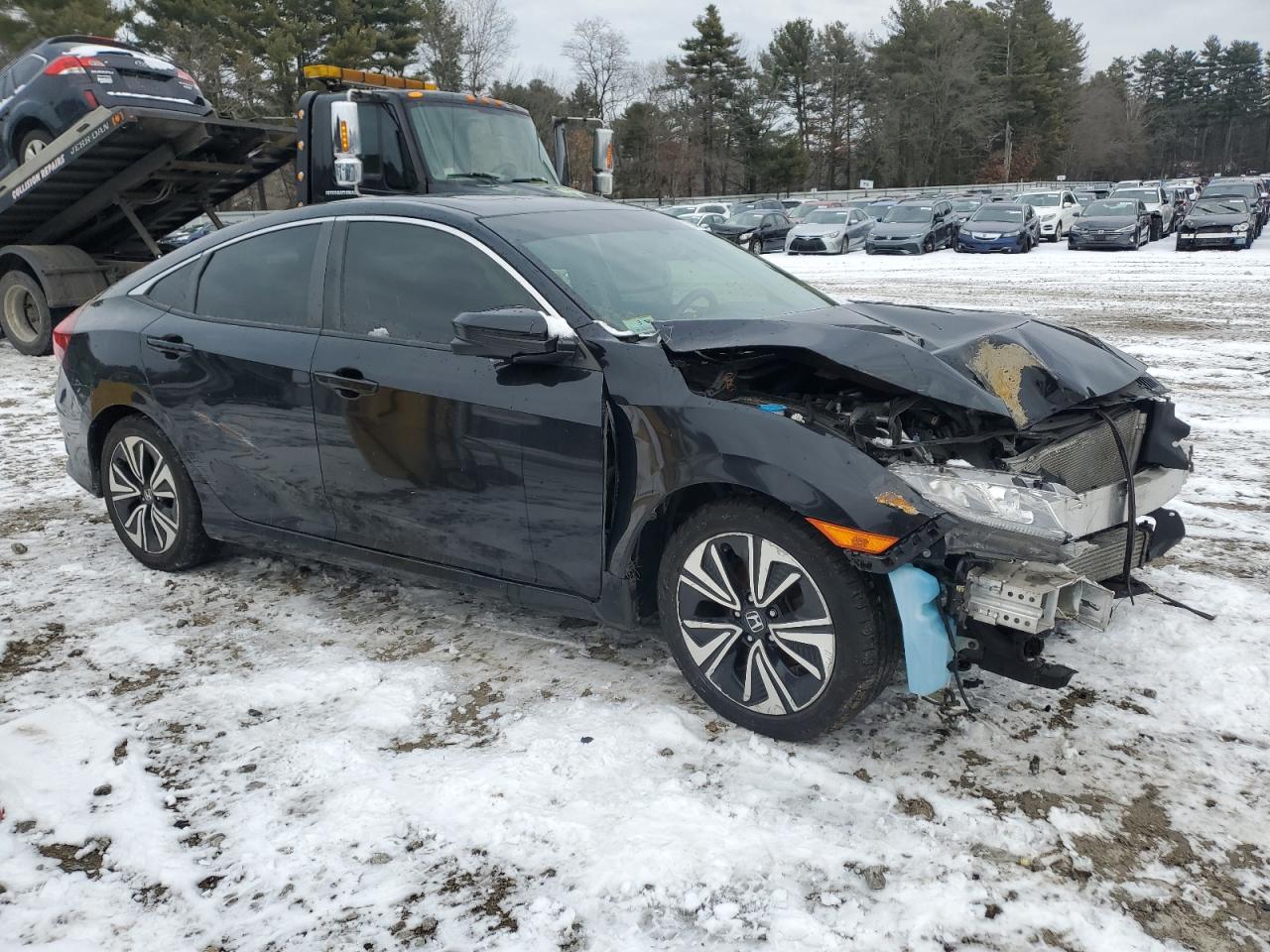 2018 Honda Civic VIN JHMFC1F74JX022053 Copart auction photo, front end / side damage thumbnail 4