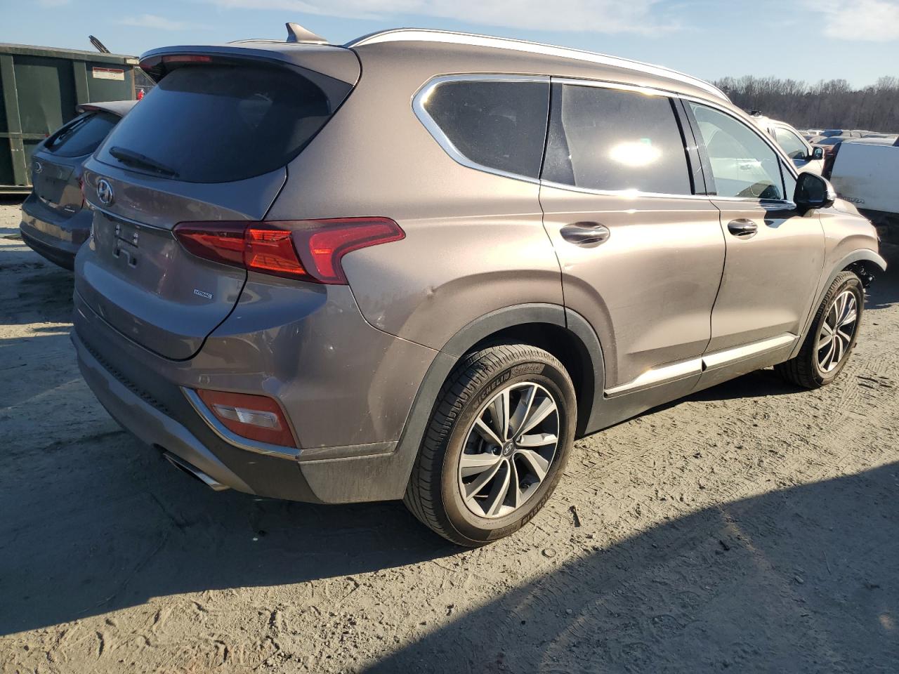 2020 Hyundai Santa Fe VIN 5NMS5CAD7LH203842 Copart auction photo, front end / side damage thumbnail 3