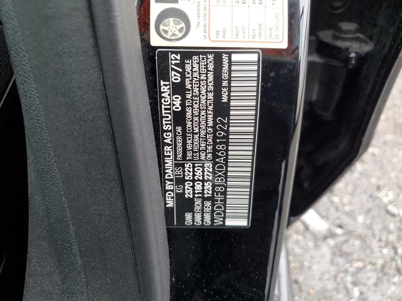 2013 Mercedes-Benz E-klasse VIN WDDHF8JBXDA681922 Copart auction photo, rear end damage thumbnail 12