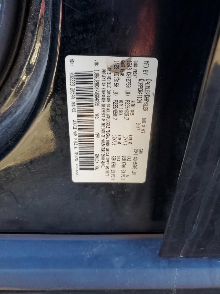 2007 Dodge Nitro VIN 1D8GU28K07W664229 Copart auction photo, all over damage thumbnail 14