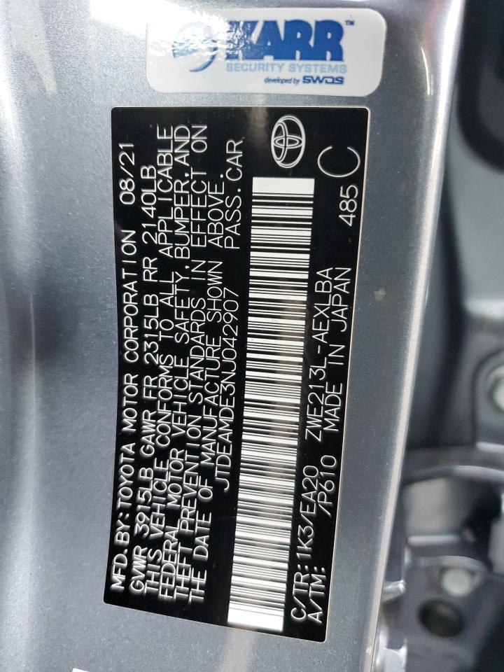2022 Toyota Corolla VIN JTDEAMDE3NJ042907 Copart auction photo, rear end / front end damage thumbnail 14