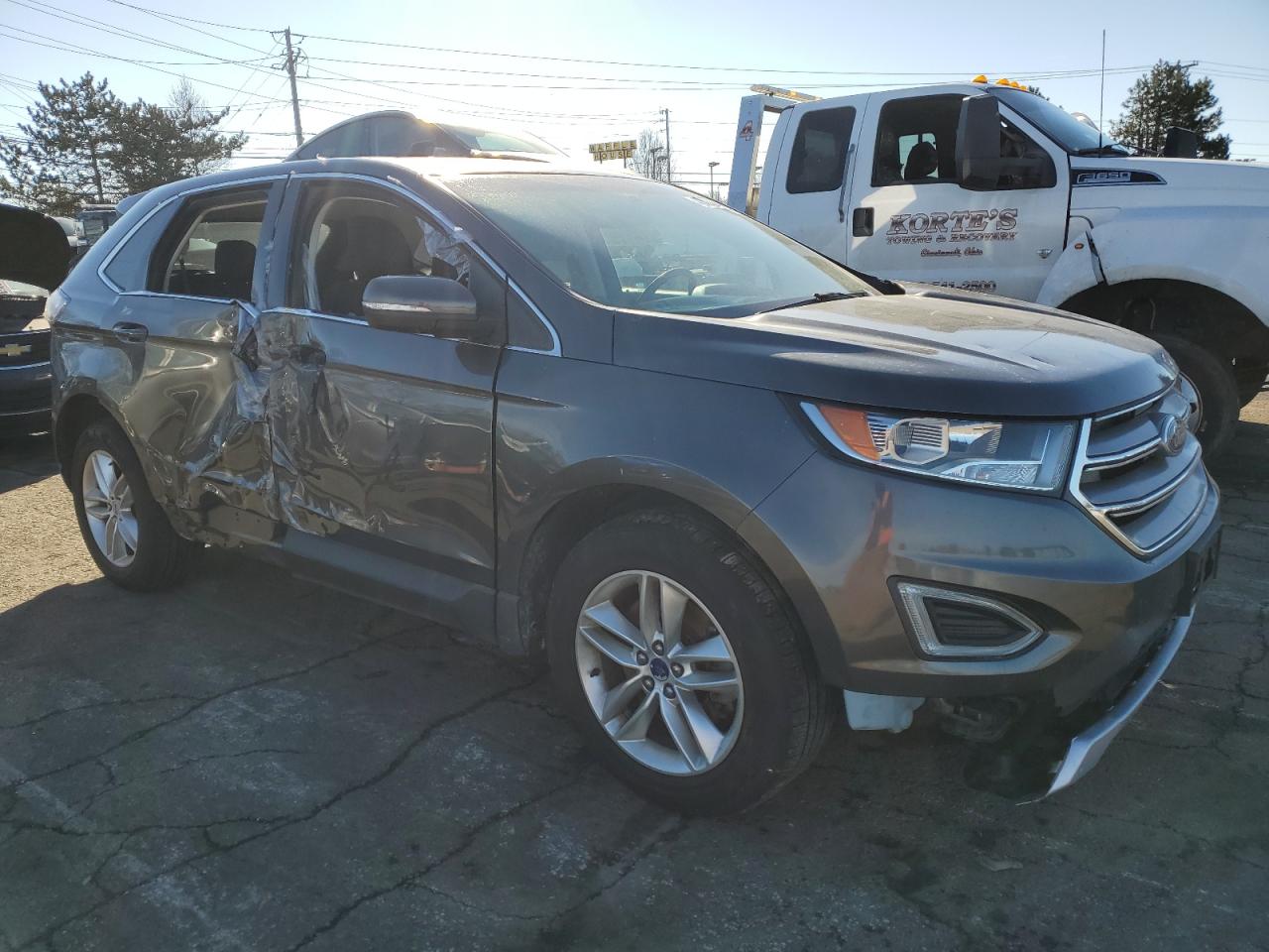 2016 Ford Edge VIN 2FMPK4J91GBC57587 Copart auction photo, side / front end damage thumbnail 4