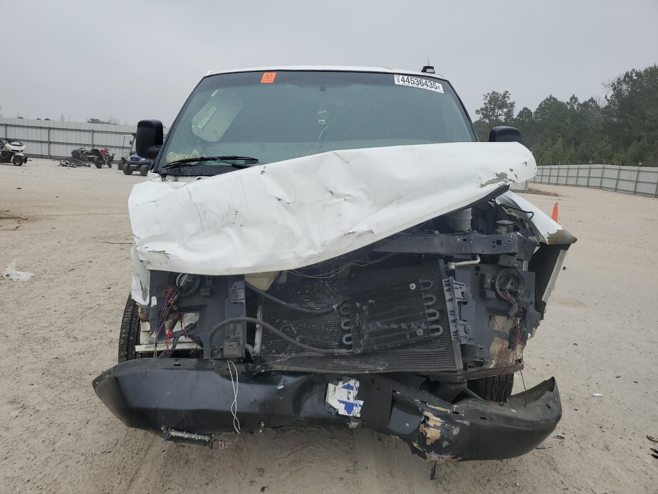 2011 Chevrolet Express VIN 1GCWGFCA0B1169848 Copart auction photo, front end / side damage thumbnail 5