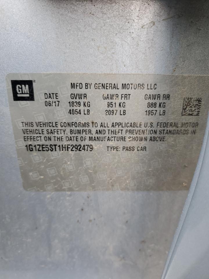 2017 Chevrolet Malibu VIN 1G1ZE5ST1HF292479 Copart auction photo, front end / mechanical damage thumbnail 12