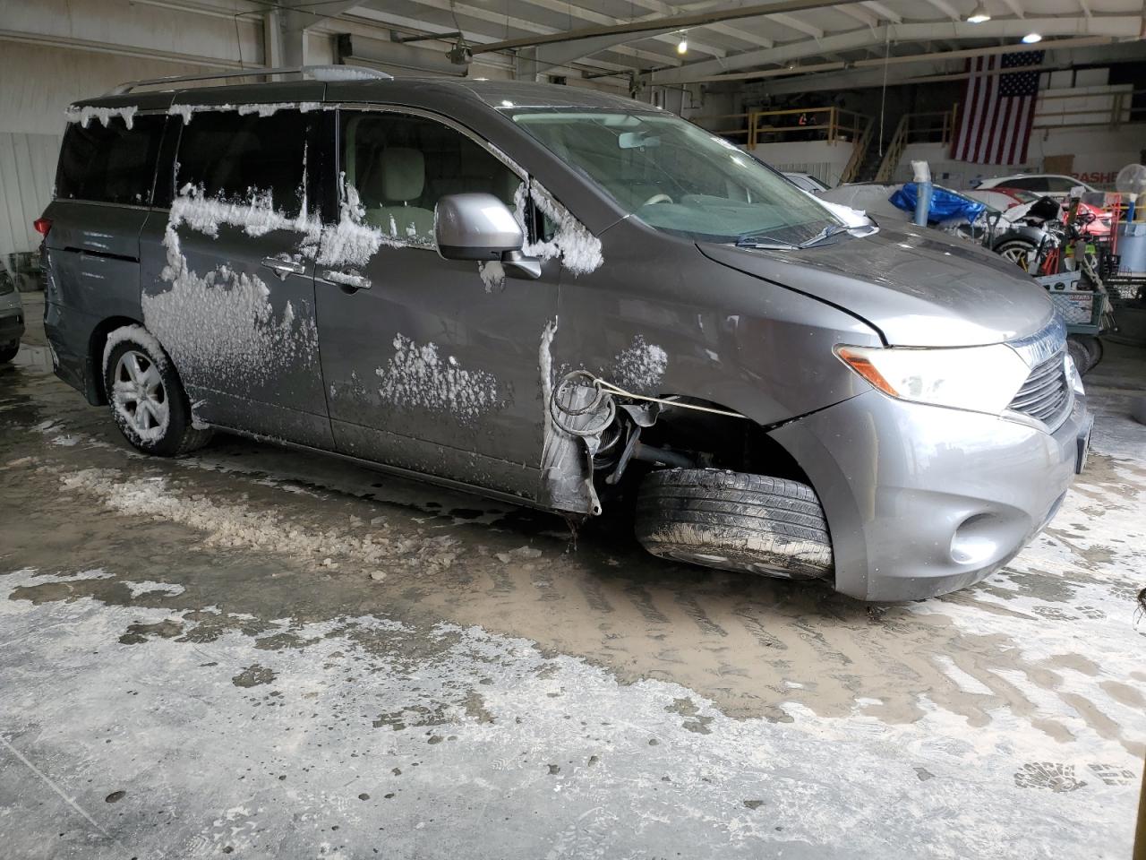 2014 Nissan Quest VIN JN8AE2KP7E9103001 Copart auction photo, undercarriage damage thumbnail 4