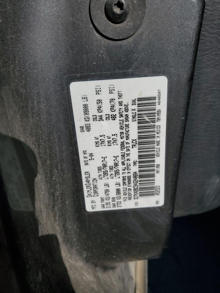 2004 Dodge RAM VIN 3D7KA28C54G240684 Copart auction photo, all over damage thumbnail 13