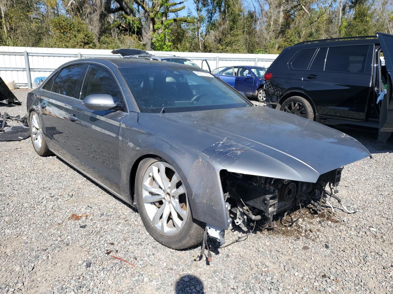 2015 Audi A8 VIN WAU3GAFD8FN040523 Copart auction photo, front end / side damage thumbnail 4