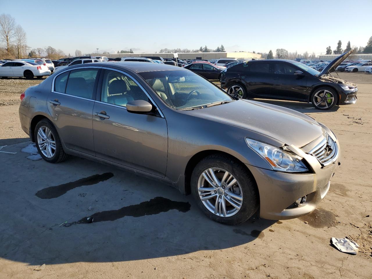 2013 Infiniti G VIN JN1CV6AR2DM354487 Copart auction photo, front end damage thumbnail 4