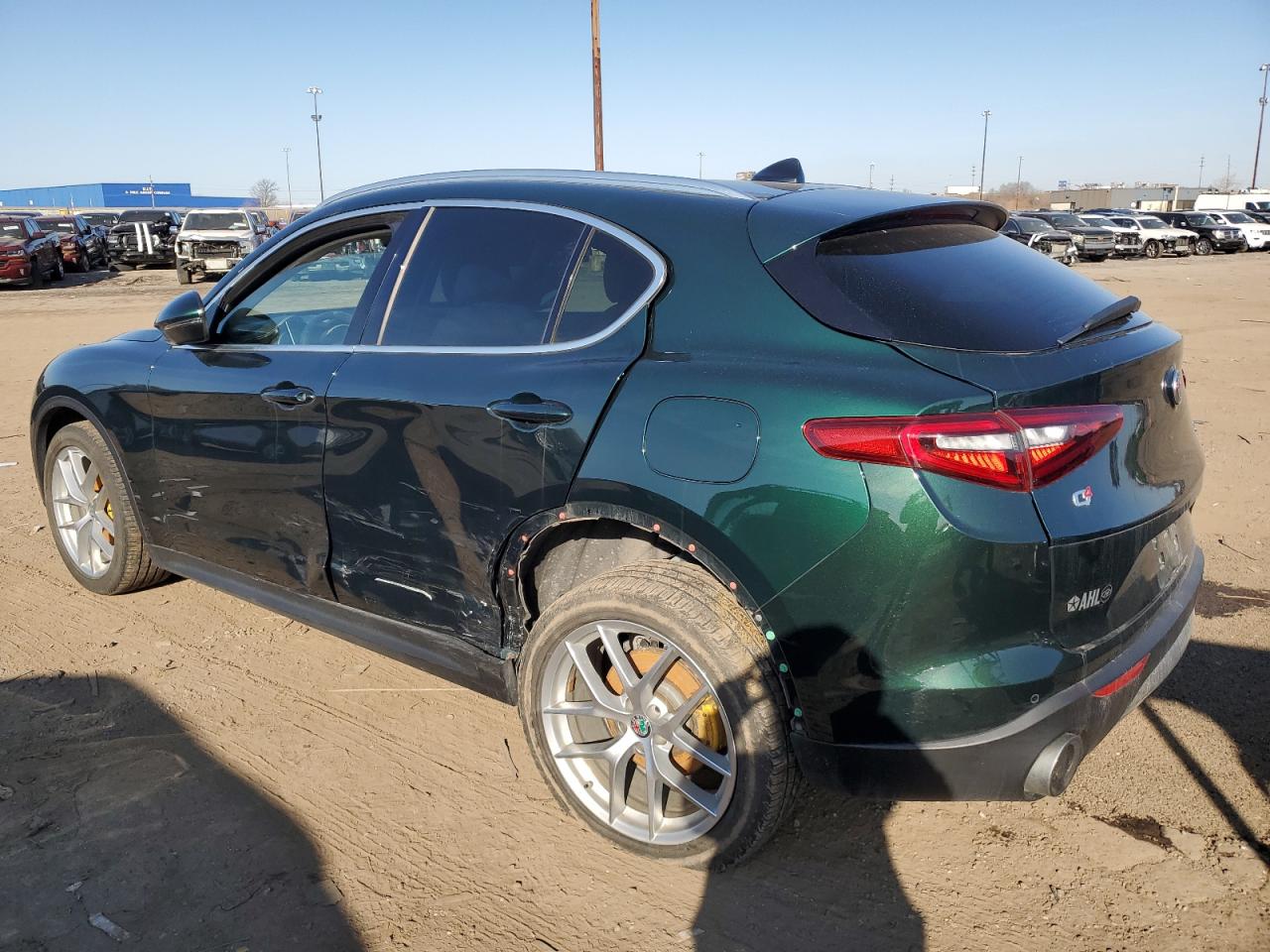 2019 Alfa Romeo Stelvio VIN ZASPAKBN9K7C43906 Copart auction photo, side / rear end damage thumbnail 2