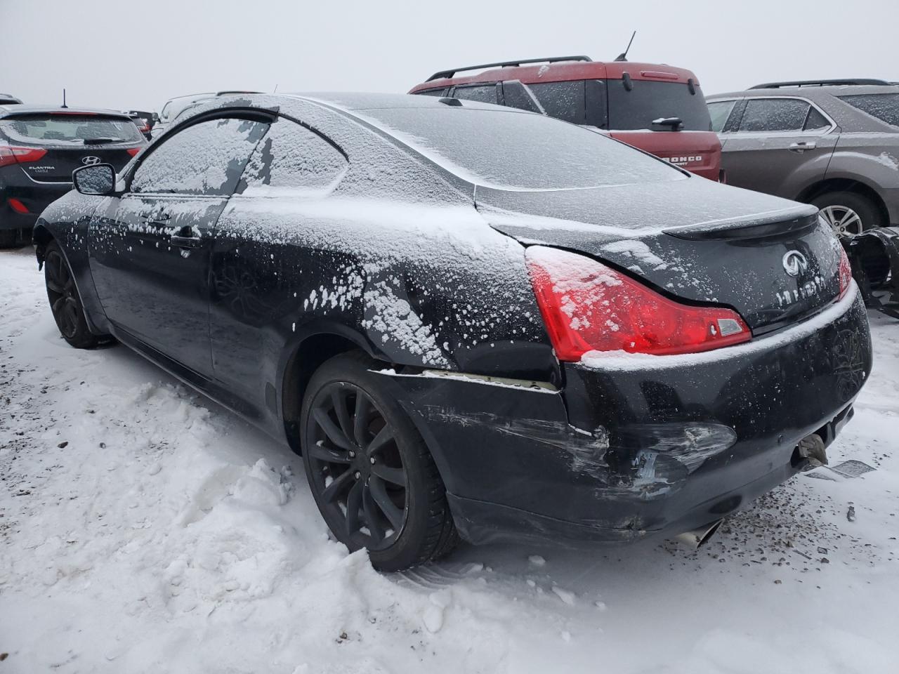 2011 Infiniti G VIN JN1CV6EL9BM263381 Copart auction photo, front end / rear end damage thumbnail 2