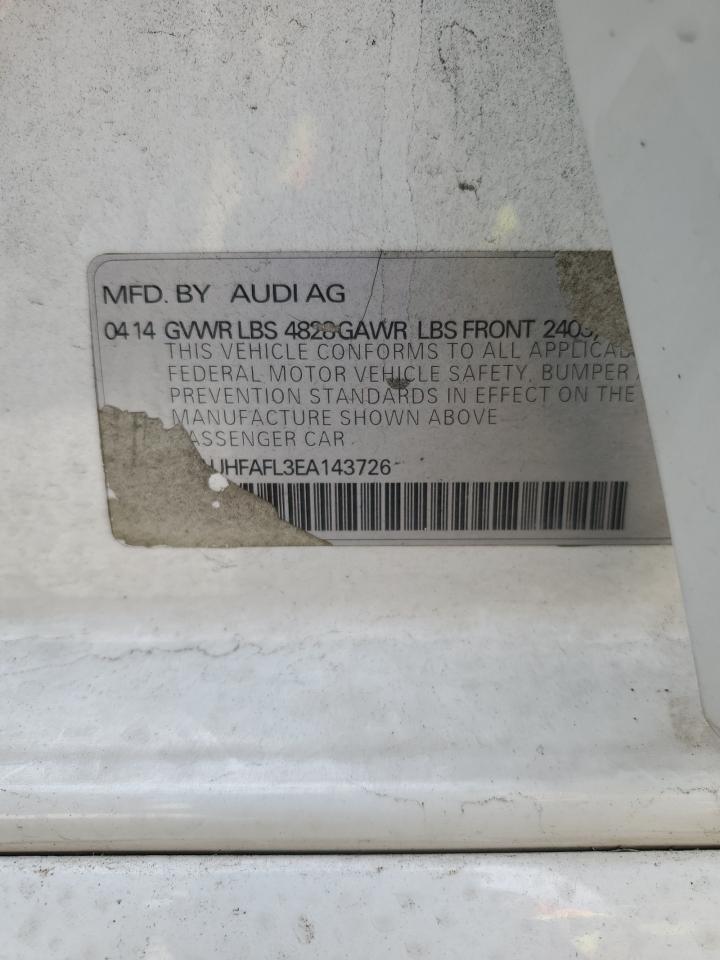2014 Audi A4 VIN WAUHFAFL3EA143726 Copart auction photo, front end damage thumbnail 12