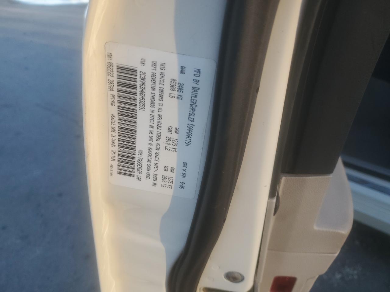2006 Chrysler 300 VIN 2C3KA63H06H532531 Copart auction photo, front end damage thumbnail 12