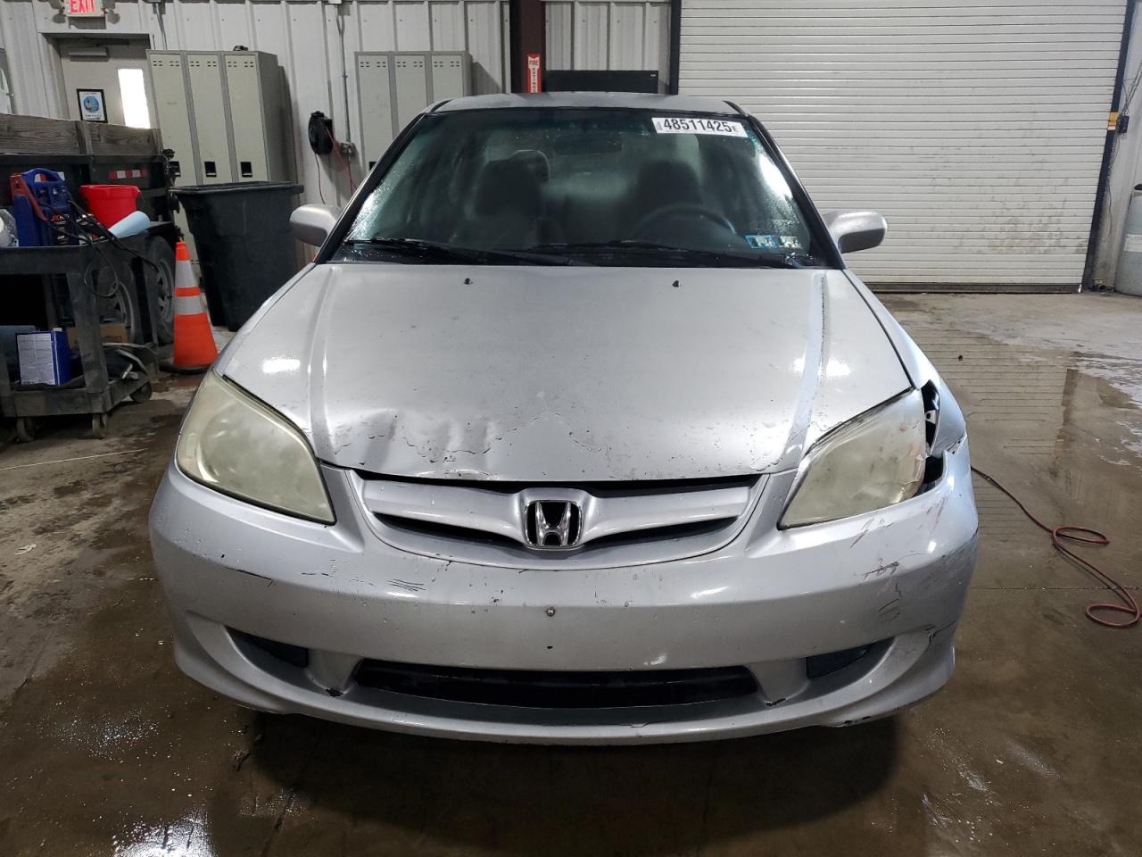 2005 Honda Civic VIN 2HGES165X5H618584 Copart auction photo, front end / side damage thumbnail 5