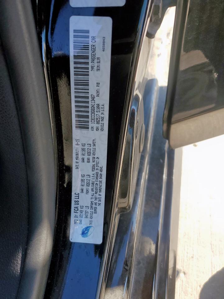 2016 Chrysler 200 VIN 1C3CCCBG6GN113467 Copart auction photo, rear end / front end damage thumbnail 14