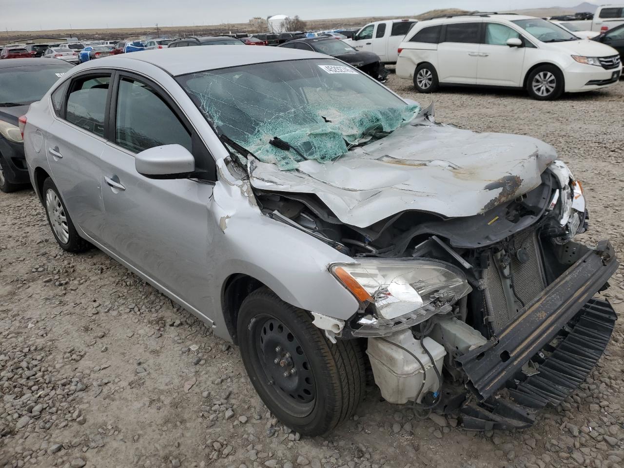 2015 Nissan Sentra VIN 3N1AB7AP6FL659010 Copart auction photo, front end / all over damage thumbnail 4