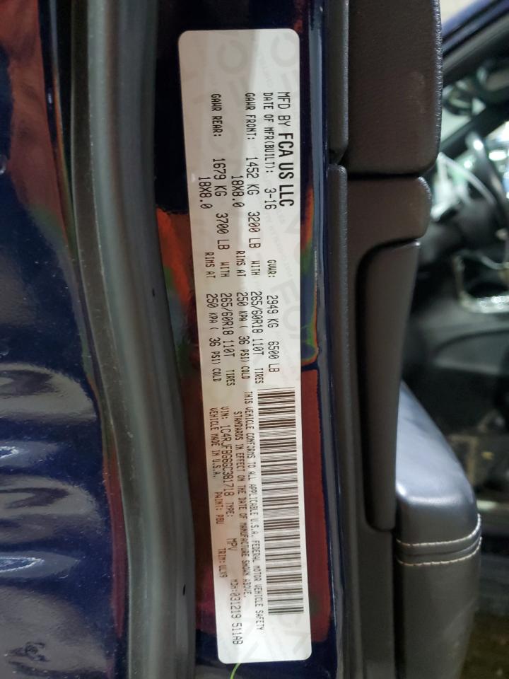 2016 Jeep Grand Cherokee VIN 1C4RJFBG6GC381718 Copart auction photo, front end / minor dent/scratches damage thumbnail 15