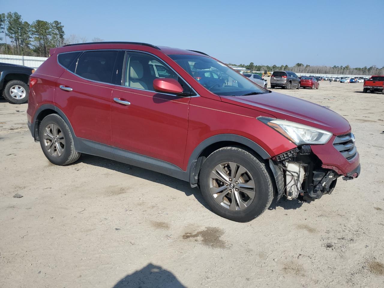 2014 Hyundai Santa Fe VIN 5XYZU3LB0EG133711 Copart auction photo, front end damage thumbnail 4
