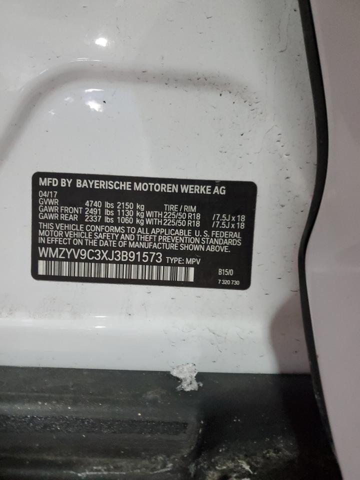 2018 MINI Cooper VIN WMZYV9C3XJ3B91573 Copart auction photo, rear end damage thumbnail 13