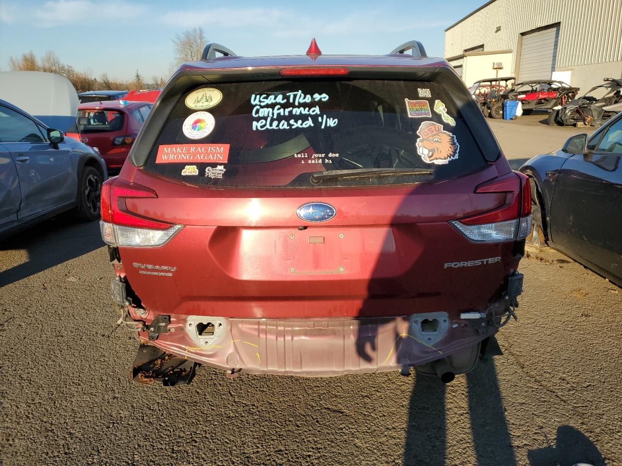 2021 Subaru Forester VIN JF2SKAJCXMH467498 Copart auction photo, all over damage thumbnail 6