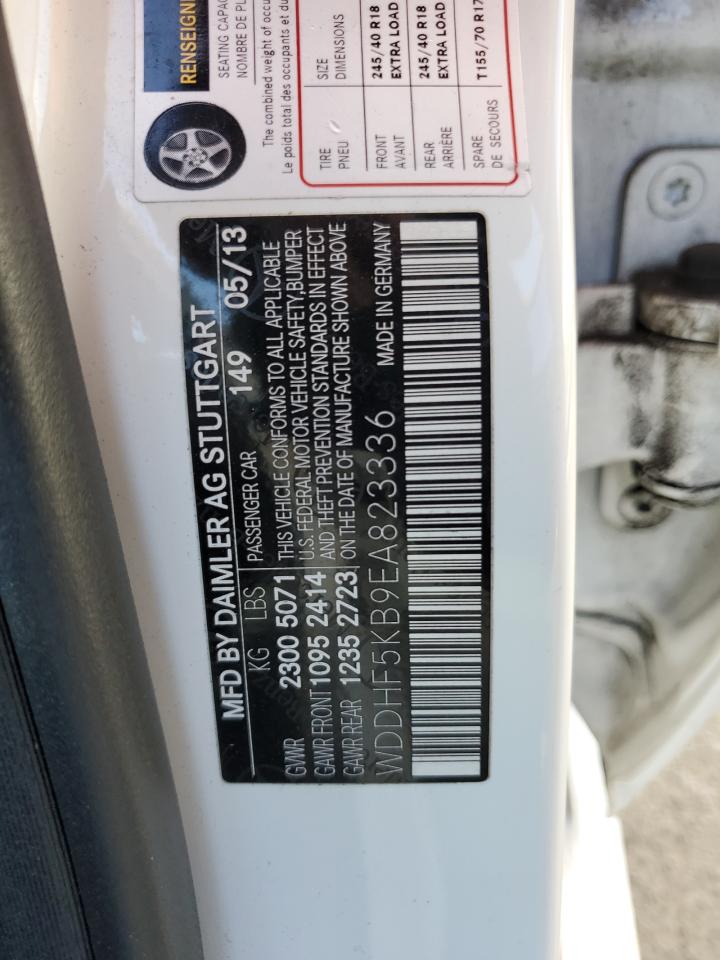 2014 Mercedes-Benz E-klasse VIN WDDHF5KB9EA823336 Copart auction photo, all over damage thumbnail 12