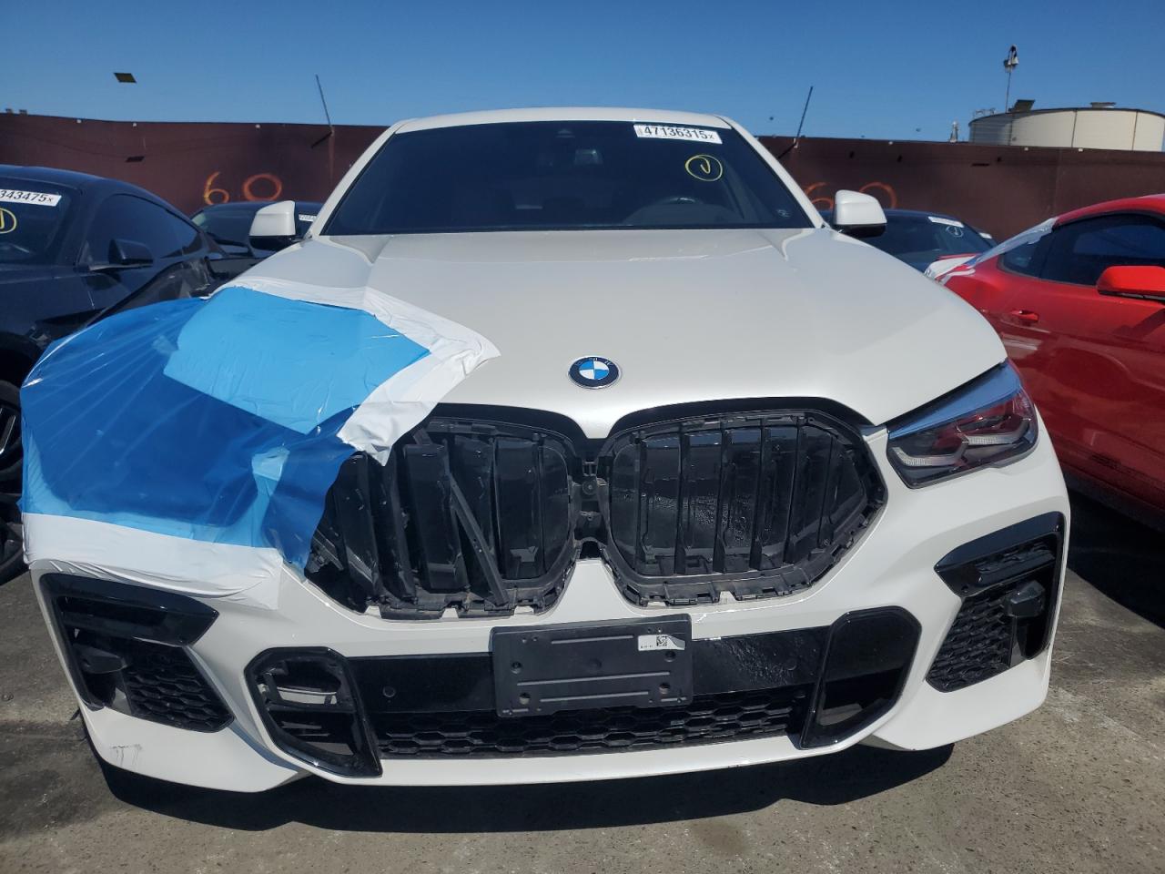 2022 BMW X6 VIN 5UXCY6C09N9J07361 Copart auction photo, front end damage thumbnail 5