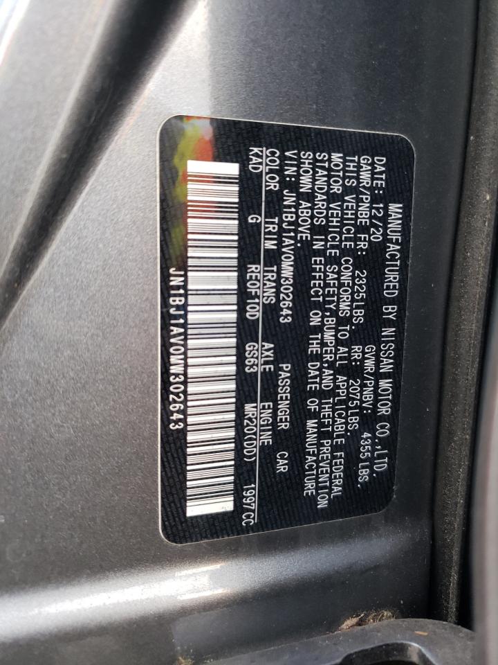 2021 Nissan Rogue VIN JN1BJ1AV0MW302643 Copart auction photo, front end damage thumbnail 13