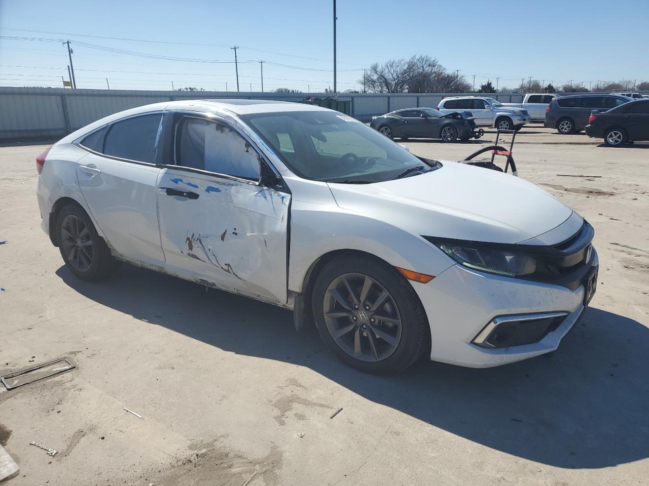 2020 Honda Civic VIN 19XFC1F33LE018674 Copart auction photo, side damage thumbnail 4